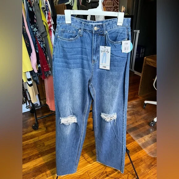 NEW With Tags YMI Dream Authentic Denim 90’s Wide Leg High Waisted Jeans 1 of 2 - Picture 2 of 15